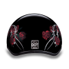 D.O.T. DAYTONA SKULL CAP- W/ BARBED ROSES:XS