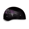 D.O.T. DAYTONA SKULL CAP- W/ PURPLE ROSE:XS