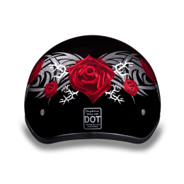 D.O.T. DAYTONA SKULL CAP- W/ ROSE:2XL