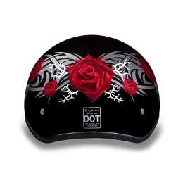 D.O.T. DAYTONA SKULL CAP- W/ ROSE:L