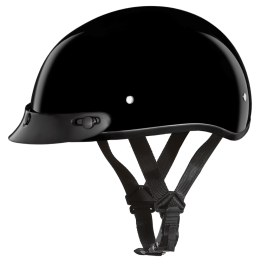 D.O.T. DAYTONA SKULL CAP- HI-GLOSS BLACK:S