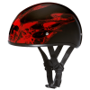 D.O.T. DAYTONA SKULL CAP- W/ SKULL FLAMES RED:S