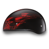 D.O.T. DAYTONA SKULL CAP- W/ SKULL FLAMES RED:S