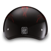 D.O.T. DAYTONA SKULL CAP- W/ SKULL FLAMES RED:S