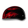 D.O.T. DAYTONA SKULL CAP- W/ FLAMES RED:S