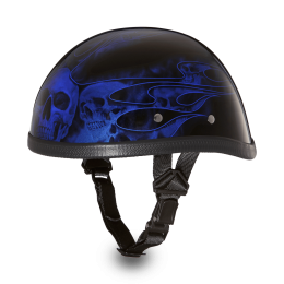 EAGLE- W/ SKULL FLAMES BLUE:L