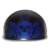 D.O.T. DAYTONA SKULL CAP- W/ SKULL FLAMES BLUE:S