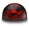 D.O.T. DAYTONA SKULL CAP- W/ SKULL FLAMES RED:S