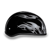 D.O.T. DAYTONA SKULL CAP- W/ FLAMES SILVER:S