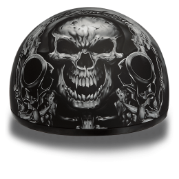 D.O.T. DAYTONA SKULL CAP- W/ GUNS:XS