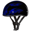 D.O.T. DAYTONA SKULL CAP- W/ FLAMES BLUE:XS