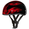 D.O.T. DAYTONA SKULL CAP- W/ FLAMES RED:XS