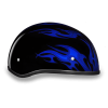 D.O.T. DAYTONA SKULL CAP- W/ FLAMES BLUE:XS