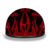 D.O.T. DAYTONA SKULL CAP- W/ FLAMES RED:XS