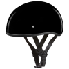 D.O.T. DAYTONA SKULL CAP W/O VISOR- HI-GLOSS BLACK:XL