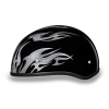 D.O.T. DAYTONA SKULL CAP- W/ FLAMES SILVER:2XS