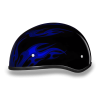 D.O.T. DAYTONA SKULL CAP- W/ FLAMES BLUE:L