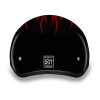 D.O.T. DAYTONA SKULL CAP- W/ FLAMES RED:M