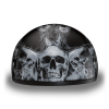 D.O.T. DAYTONA SKULL CAP- W/ SKULL FLAMES SILVER:2XS