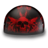 D.O.T. DAYTONA SKULL CAP- W/ SKULL FLAMES RED:XL