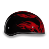 D.O.T. DAYTONA SKULL CAP- W/ FLAMES RED:M