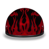 D.O.T. DAYTONA SKULL CAP- W/ FLAMES RED:XL